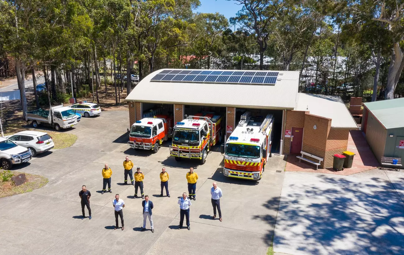 Australian fire department with solar panels